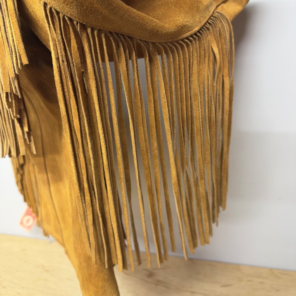 Schott NYC Western Suede Fringe Jacket Women's Sz 6 SML New w Tags Made In USA - Picture 7 of 16
